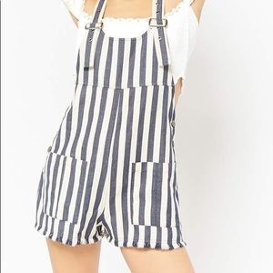 COPY - Striped overall shorts